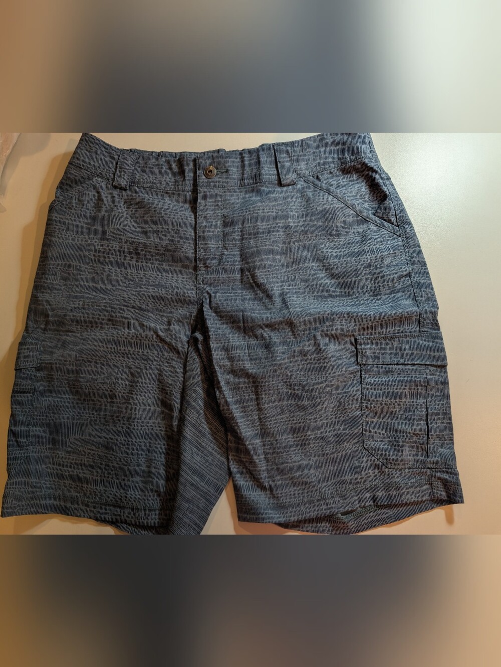 Duluth Trading Women's Casual Blue Striped Cargo Shorts Size 12